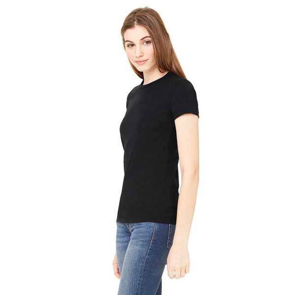 Bella + Canvas Women s Black Poly-Cotton Short-Sleeve T-Shirt For Discount - Image 3