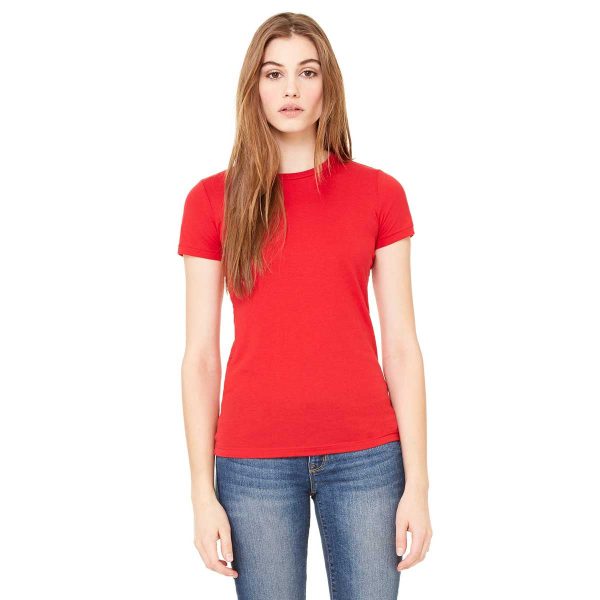 Bella + Canvas Women s Red Poly-Cotton Short-Sleeve T-Shirt Online now