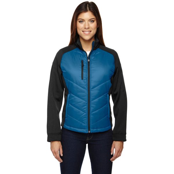 North End Women s Olympic Blue Epic Insulated Hybrid Bonded Fleece Jacket For Discount - Image 2