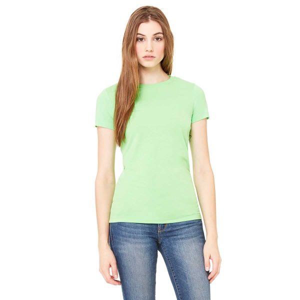 Bella + Canvas Women s Neon Green Poly-Cotton Short-Sleeve T-Shirt For Discount