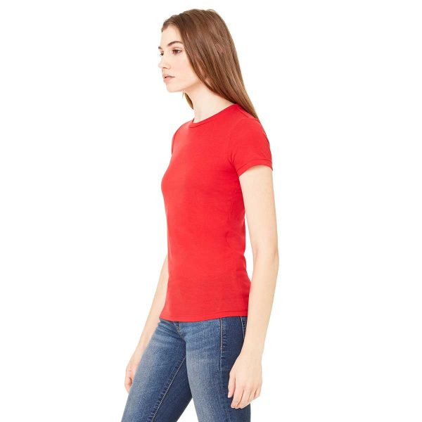 Bella + Canvas Women s Red Poly-Cotton Short-Sleeve T-Shirt Online now - Image 3