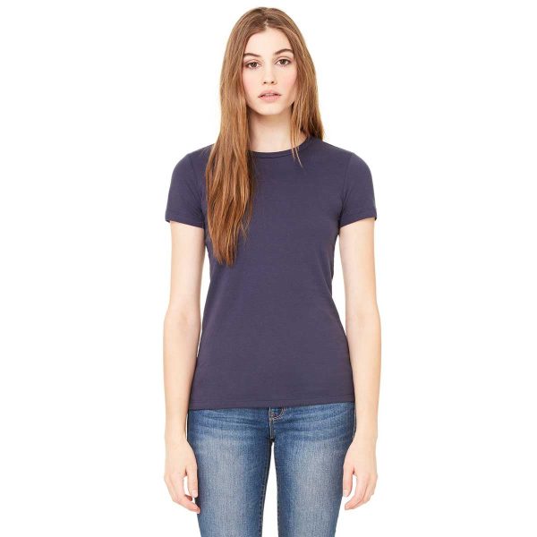 Bella + Canvas Women s Navy Poly-Cotton Short-Sleeve T-Shirt Online Sale