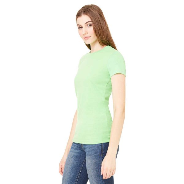 Bella + Canvas Women s Neon Green Poly-Cotton Short-Sleeve T-Shirt For Discount - Image 3