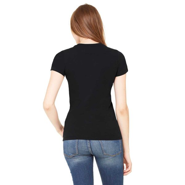 Bella + Canvas Women s Black Poly-Cotton Short-Sleeve T-Shirt For Discount - Image 2