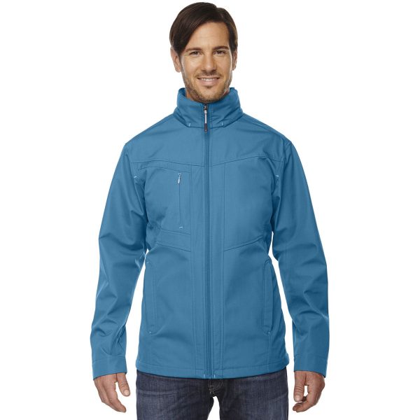 North End Men s Blue Ash Forecast Three-Layer Travel Soft Shell Jacket Cheap - Image 2