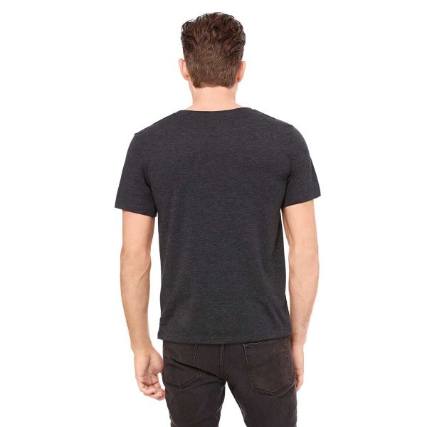 Bella + Canvas Men s Charcoal-Black Triblend Jersey Wide Neck T-Shirt Hot on Sale - Image 2