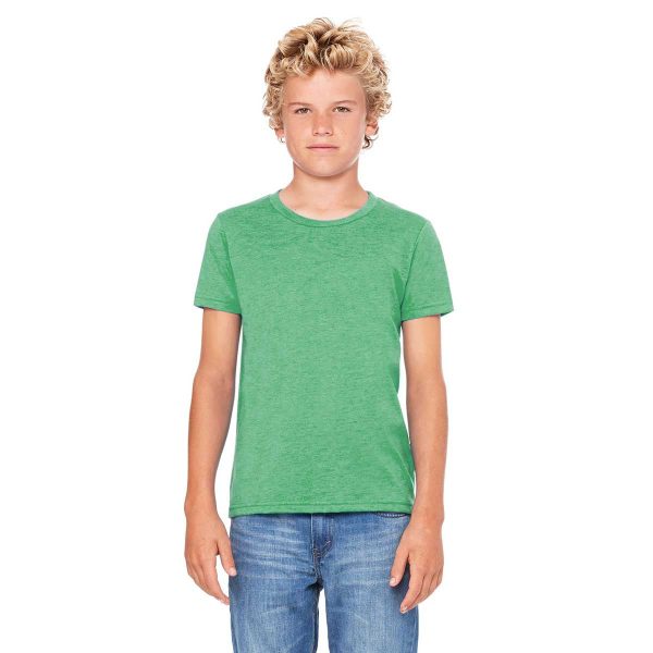 Bella + Canvas Youth Green Triblend Jersey Short-Sleeve T-Shirt Supply