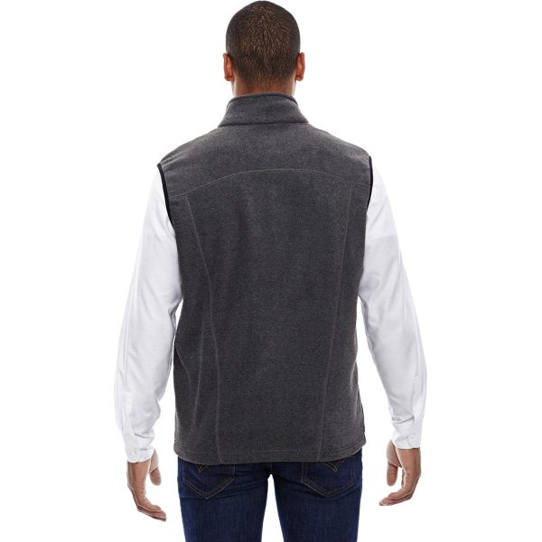 North End Men s Heather Charcoal Voyage Fleece Vest For Discount - Image 3