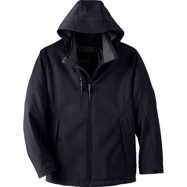 North End Men s Black Glacier Insulated Three-Layer Jacket with Detachable Hood Hot on Sale